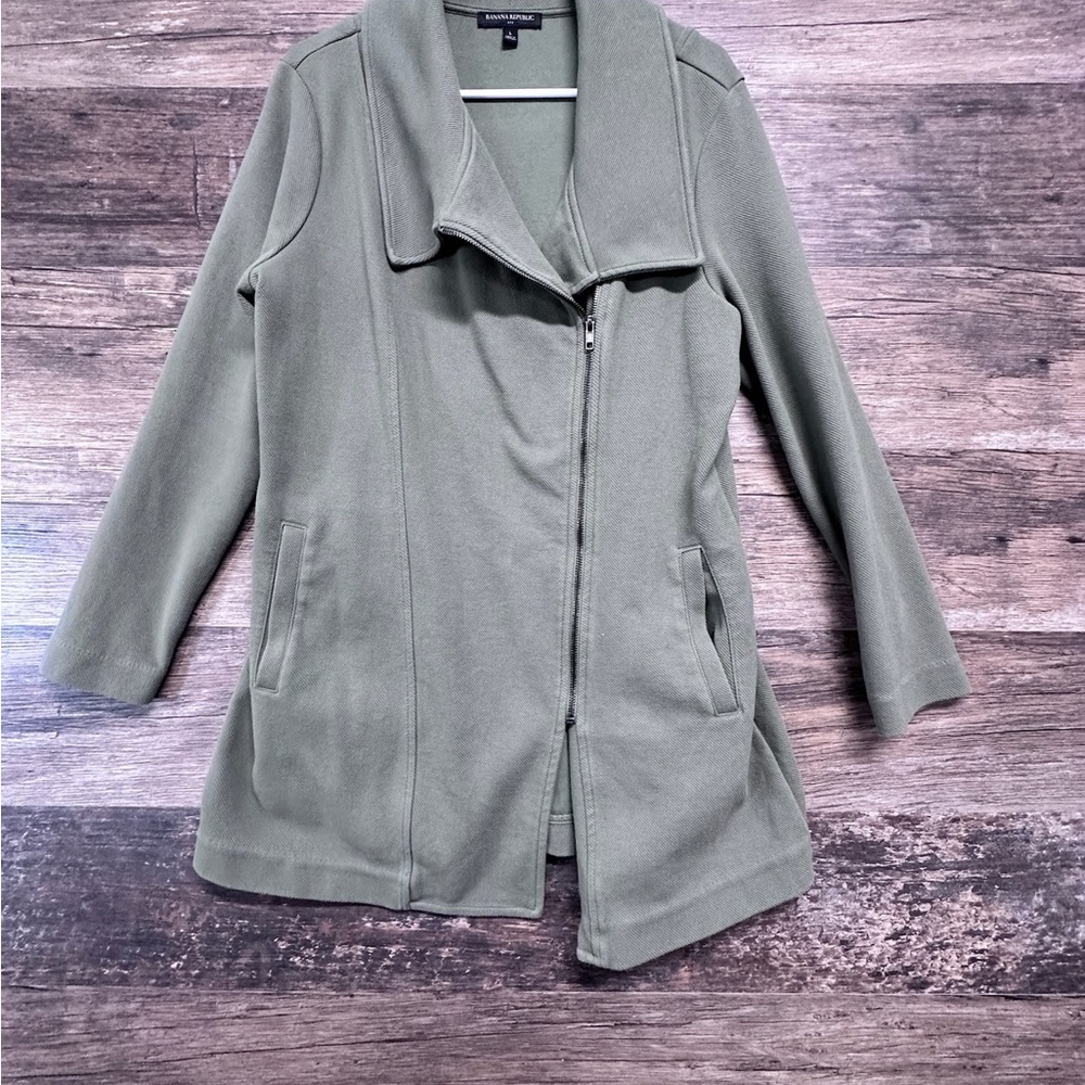 Banana Republic Full Zip Jacket Top Asymmetrical Design